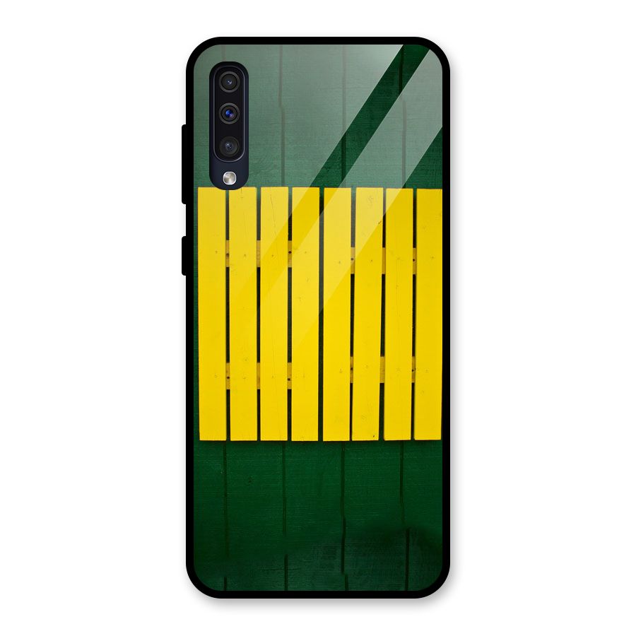 Yellow Fence Glass Back Case for Galaxy A50
