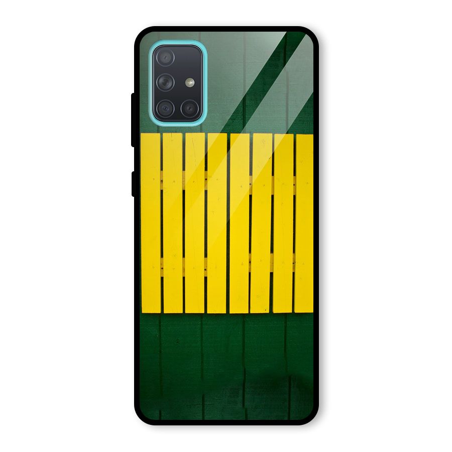 Yellow Fence Glass Back Case for Galaxy A71