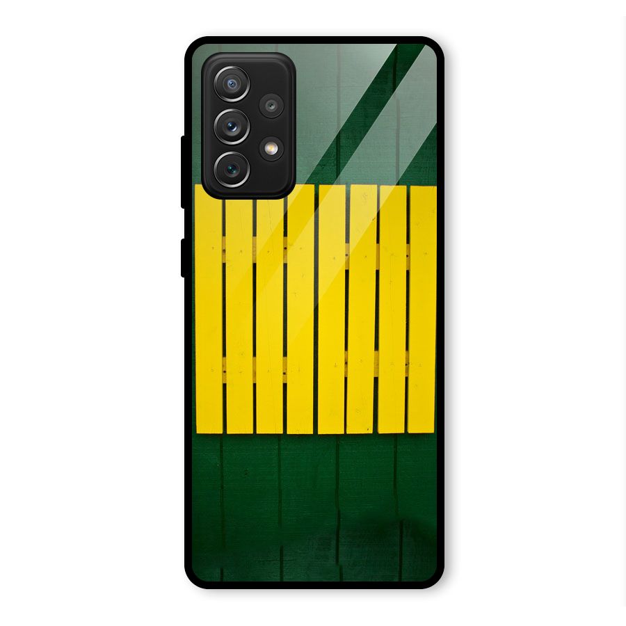 Yellow Fence Glass Back Case for Galaxy A72