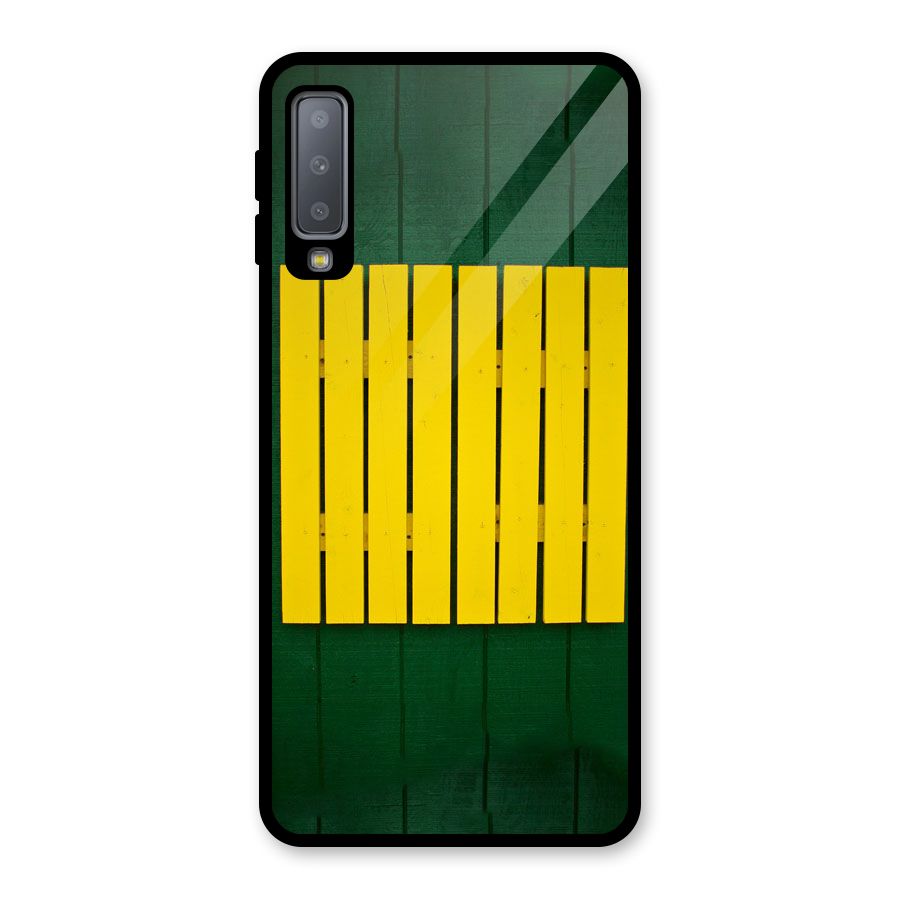 Yellow Fence Glass Back Case for Galaxy A7 (2018)
