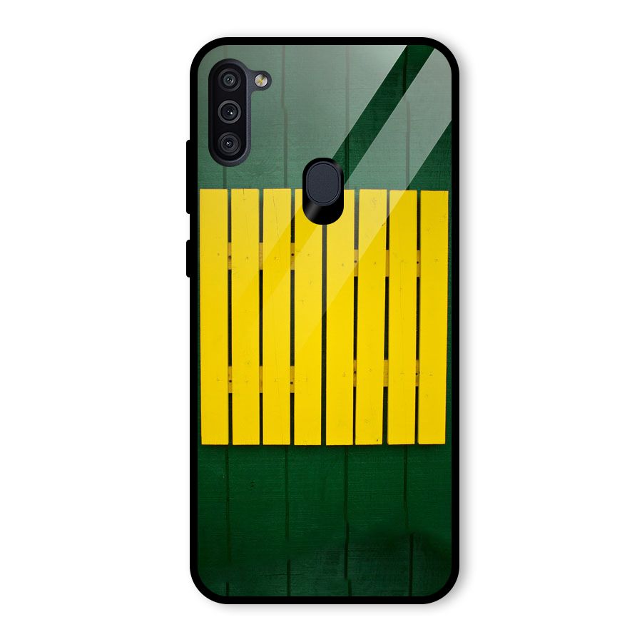 Yellow Fence Glass Back Case for Galaxy M11