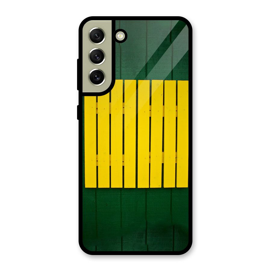 Yellow Fence Glass Back Case for Galaxy S21 FE 5G