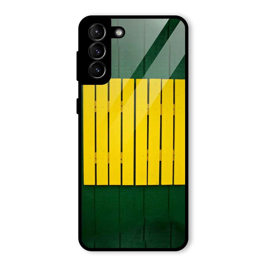 Yellow Fence Glass Back Case for Galaxy S21 Plus