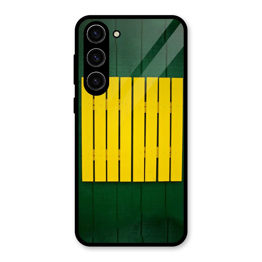 Yellow Fence Glass Back Case for Galaxy S23 Plus