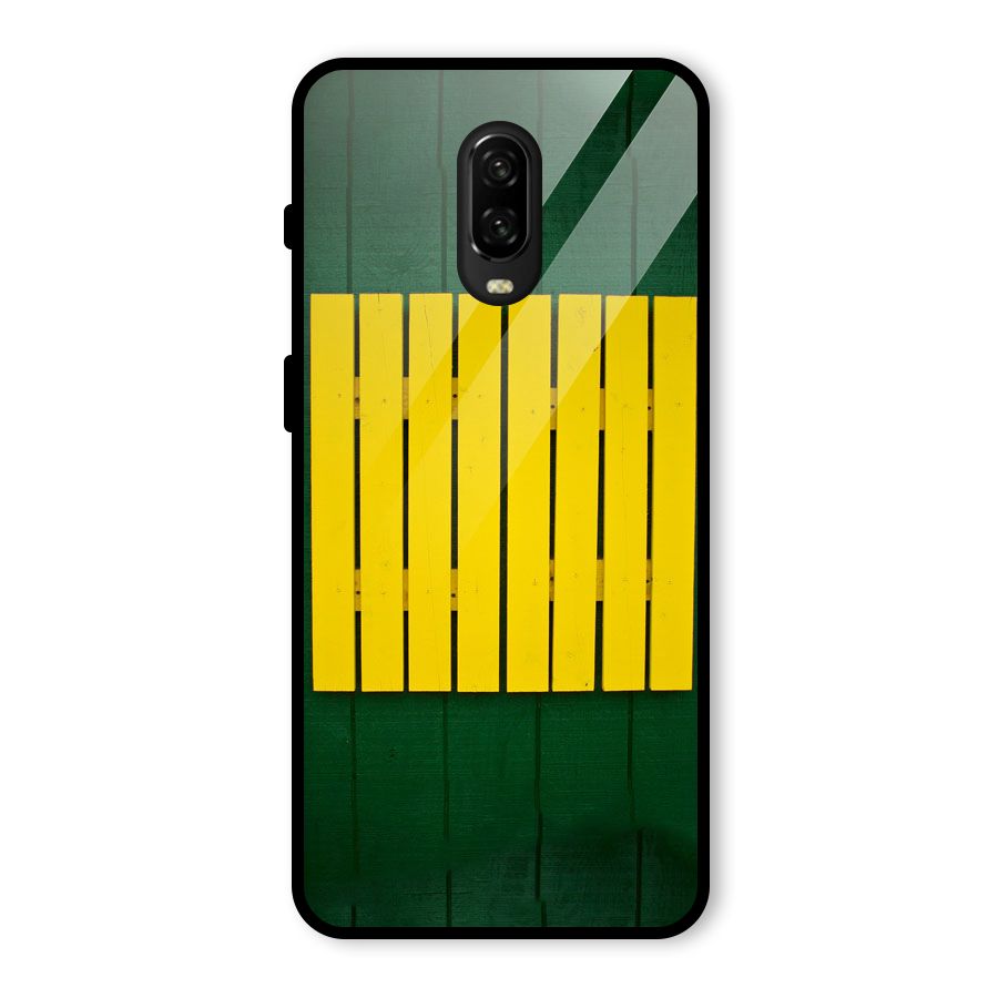 Yellow Fence Glass Back Case for OnePlus 6T