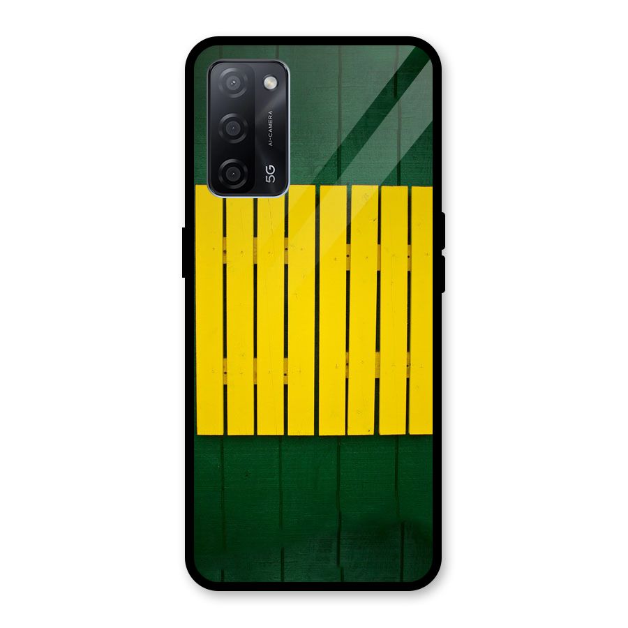 Yellow Fence Glass Back Case for Oppo A53s 5G