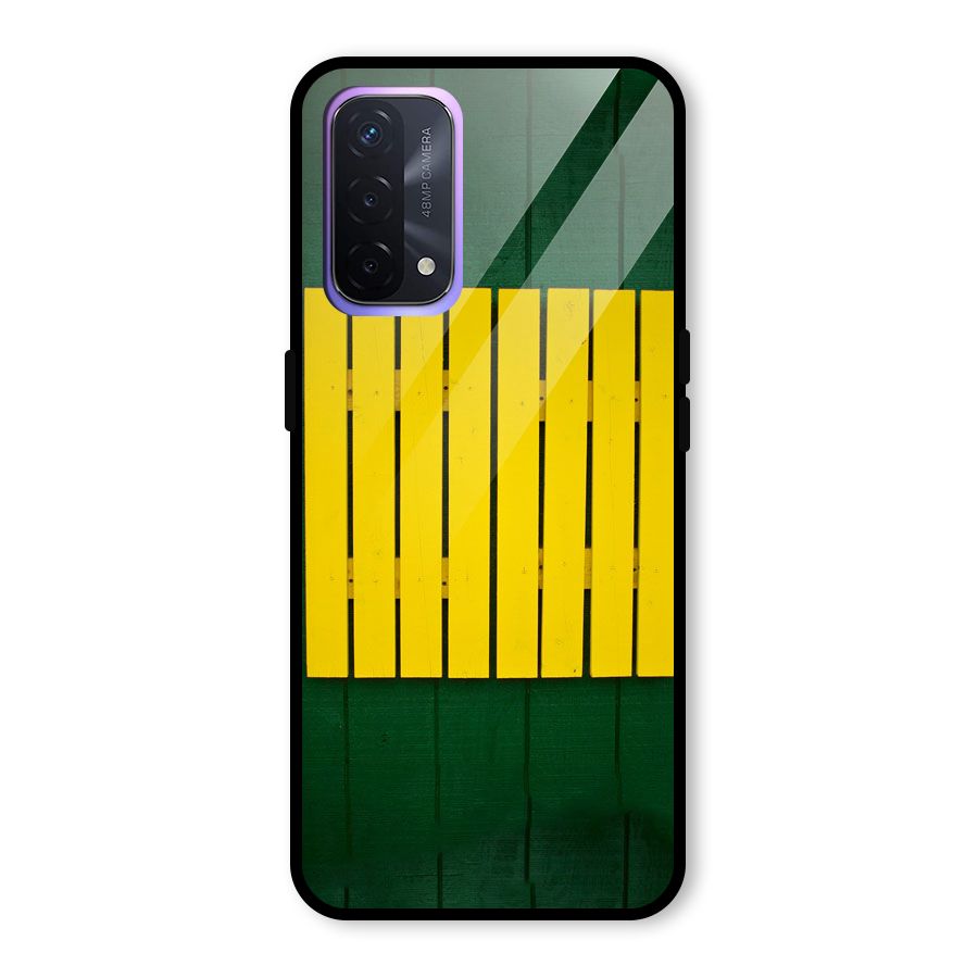 Yellow Fence Glass Back Case for Oppo A74 5G