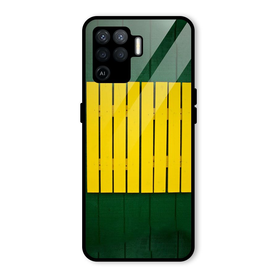 Yellow Fence Glass Back Case for Oppo F19 Pro