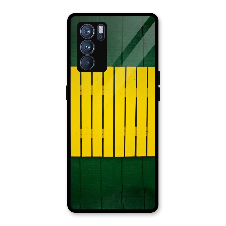 Yellow Fence Glass Back Case for Oppo Reno6 Pro 5G