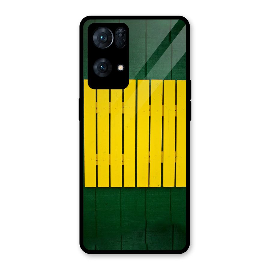Yellow Fence Glass Back Case for Oppo Reno7 Pro 5G