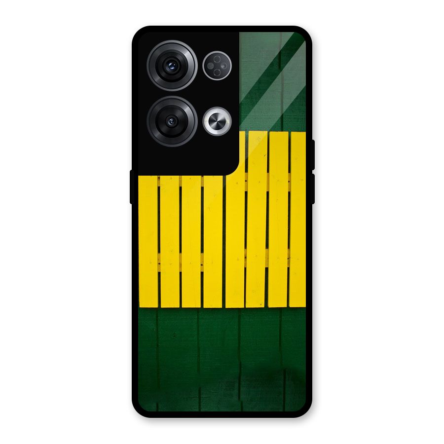 Yellow Fence Glass Back Case for Oppo Reno8 Pro 5G