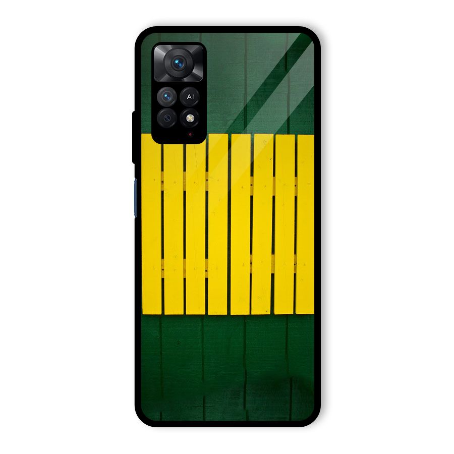 Yellow Fence Glass Back Case for Redmi Note 11 Pro