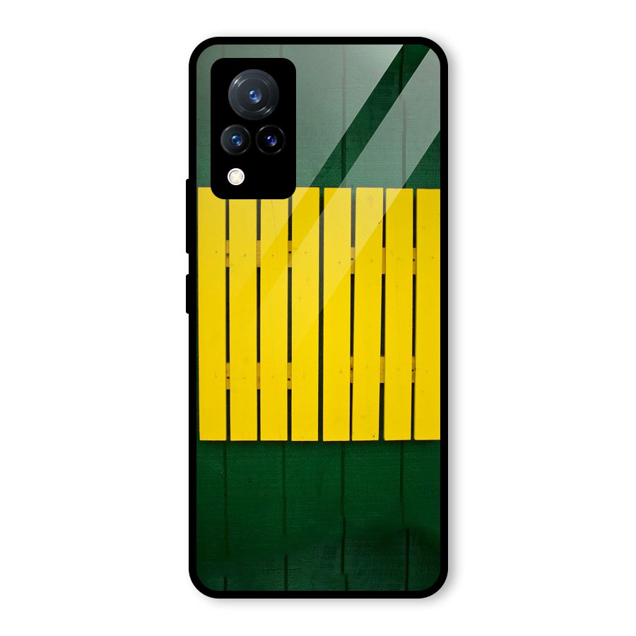 Yellow Fence Glass Back Case for Vivo V21 5G