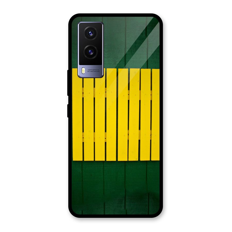 Yellow Fence Glass Back Case for Vivo V21e 5G