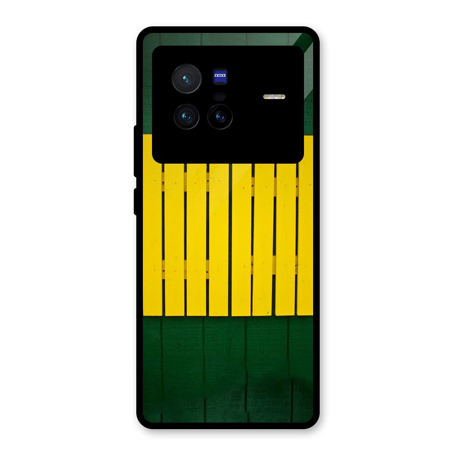 Yellow Fence Glass Back Case for Vivo X80