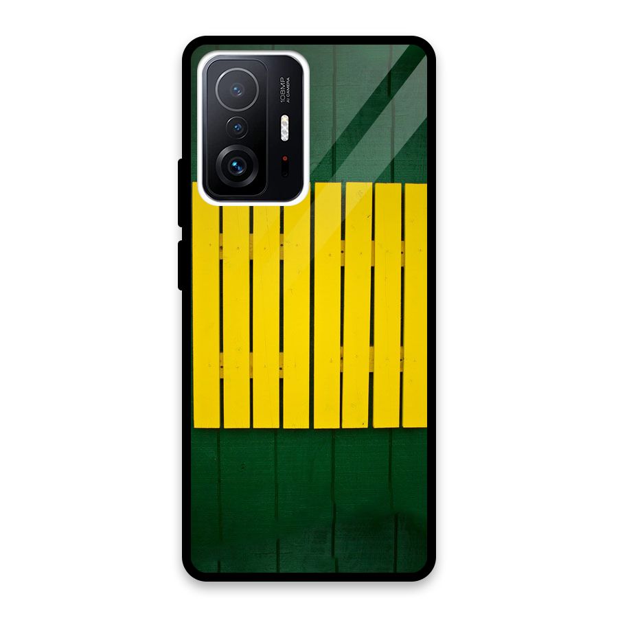 Yellow Fence Glass Back Case for Xiaomi 11T Pro