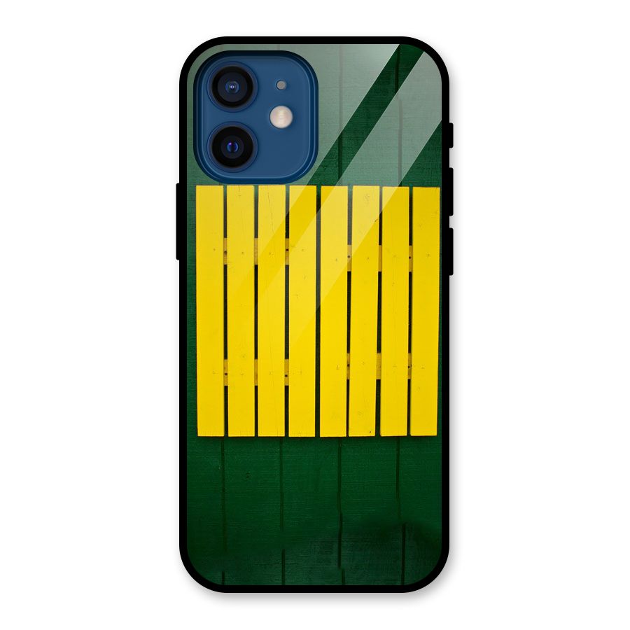Yellow Fence Glass Back Case for iPhone 12 Mini