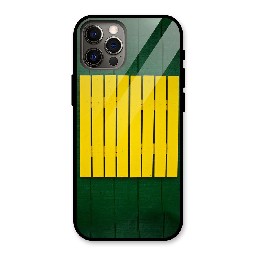 Yellow Fence Glass Back Case for iPhone 12 Pro