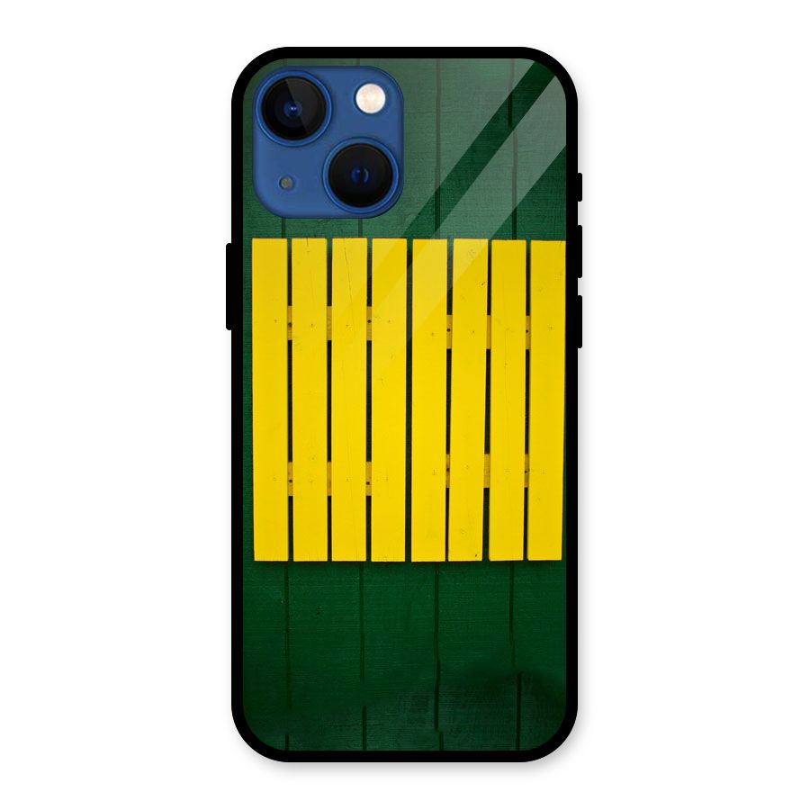 Yellow Fence Glass Back Case for iPhone 13 Mini