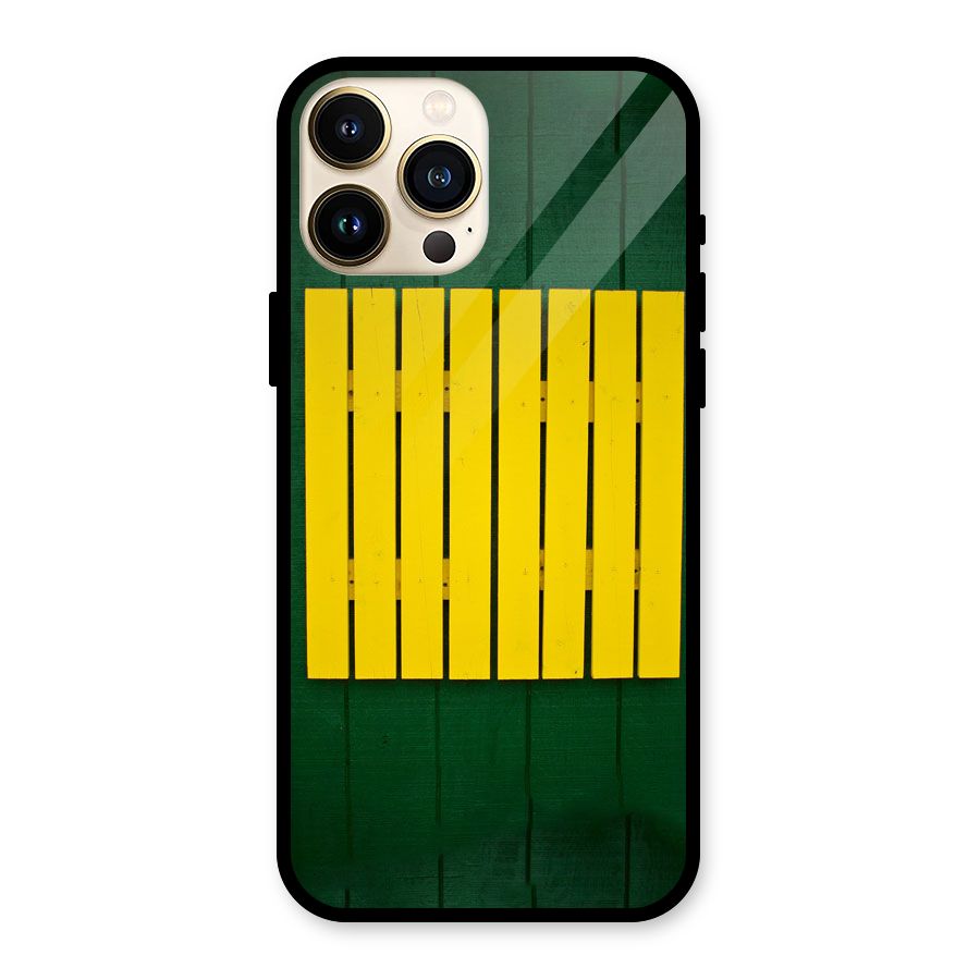 Yellow Fence Glass Back Case for iPhone 13 Pro Max
