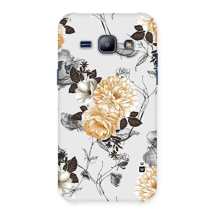 Yellow Floral Back Case for Galaxy J1