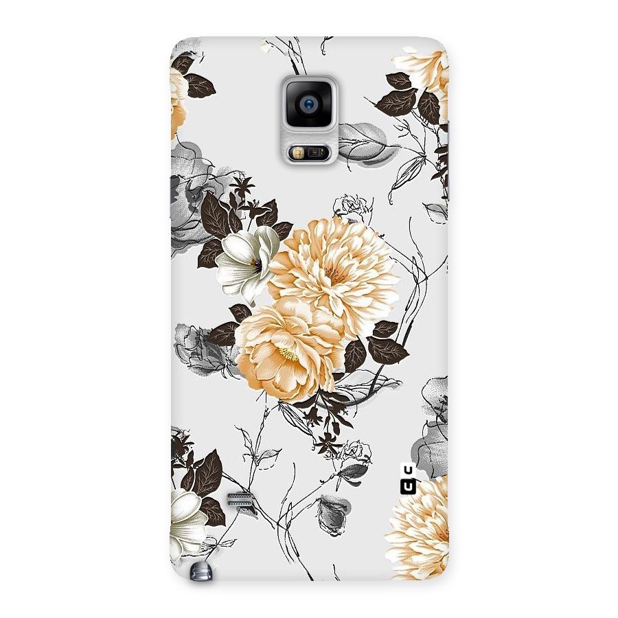 Yellow Floral Back Case for Galaxy Note 4