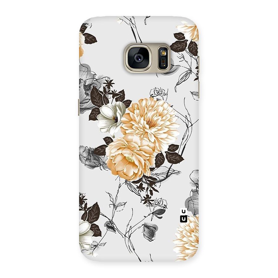 Yellow Floral Back Case for Galaxy S7