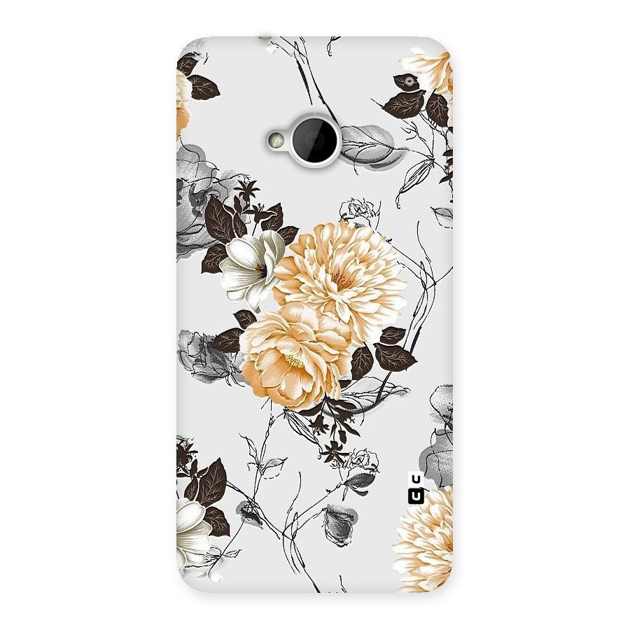 Yellow Floral Back Case for HTC One M7