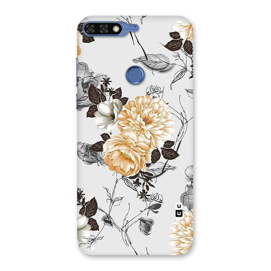 Yellow Floral Back Case for Honor 7C