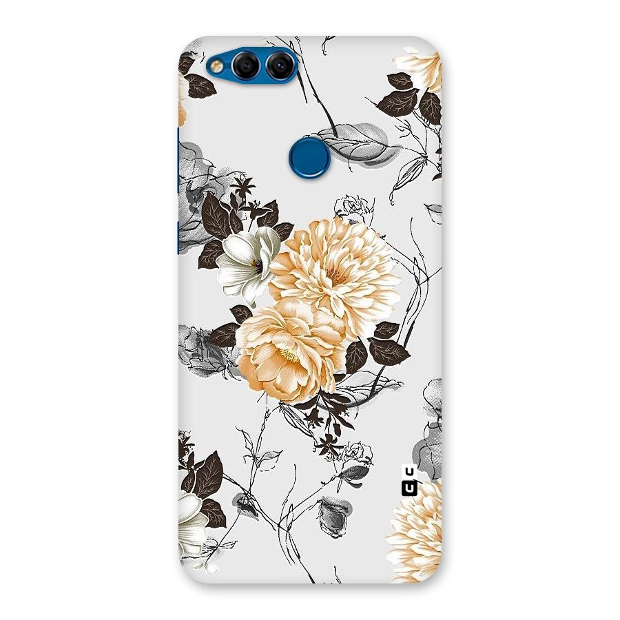 Yellow Floral Back Case for Honor 7X