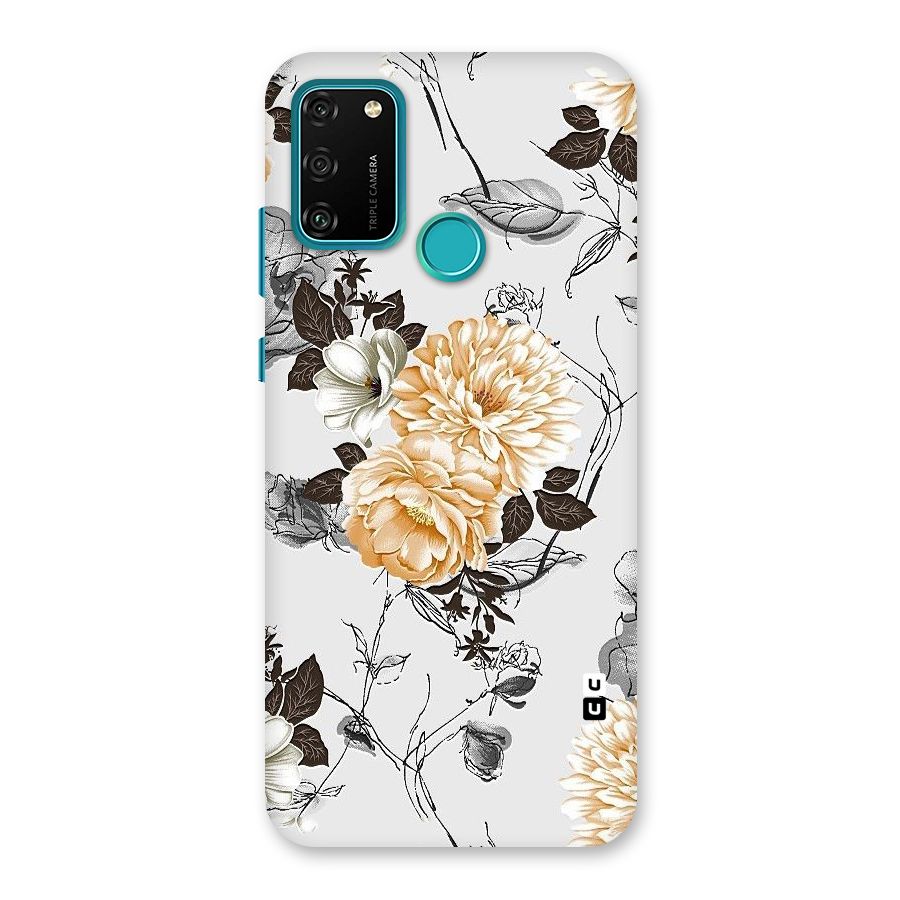 Yellow Floral Back Case for Honor 9A