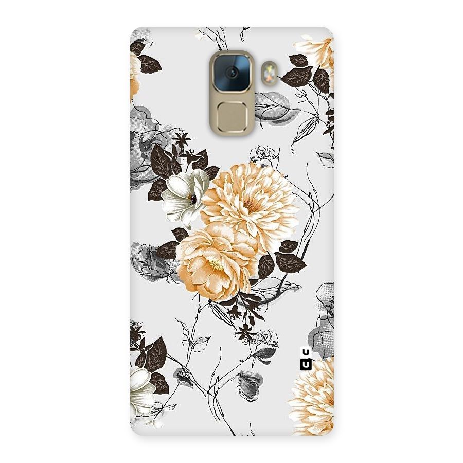 Yellow Floral Back Case for Huawei Honor 7