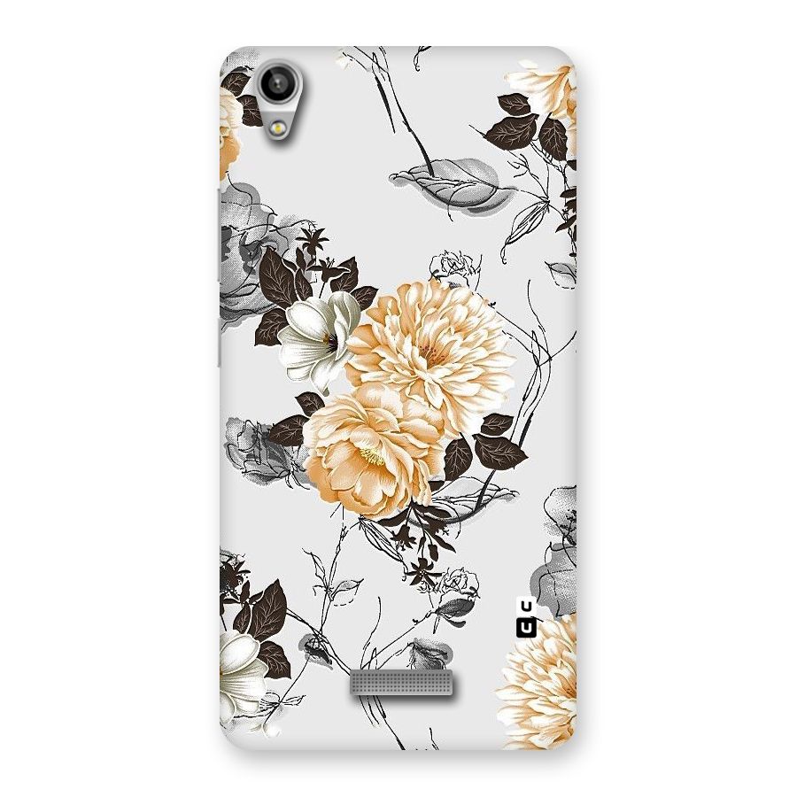 Yellow Floral Back Case for Lava-Pixel-V1