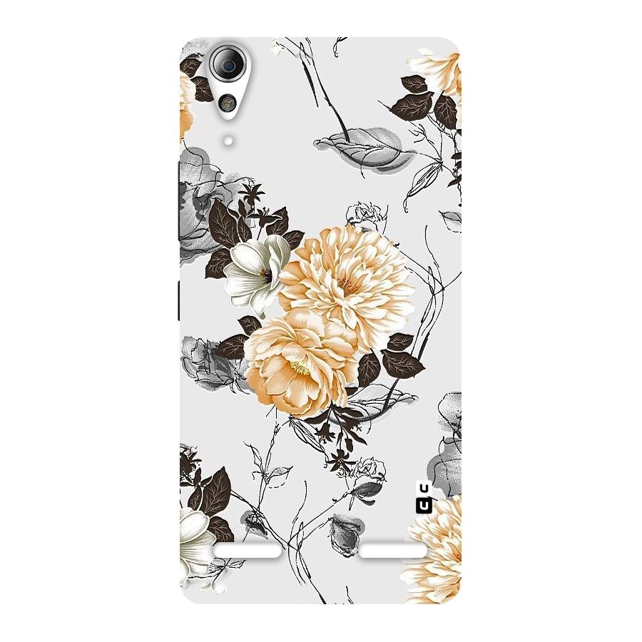 Yellow Floral Back Case for Lenovo A6000 Plus
