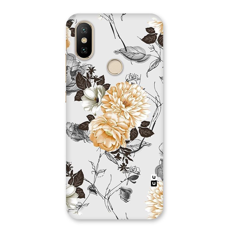 Yellow Floral Back Case for Mi A2