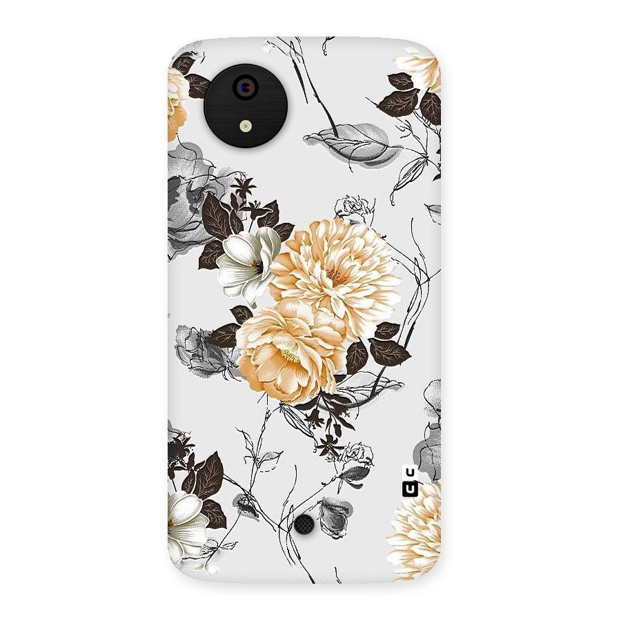 Yellow Floral Back Case for Micromax Canvas A1