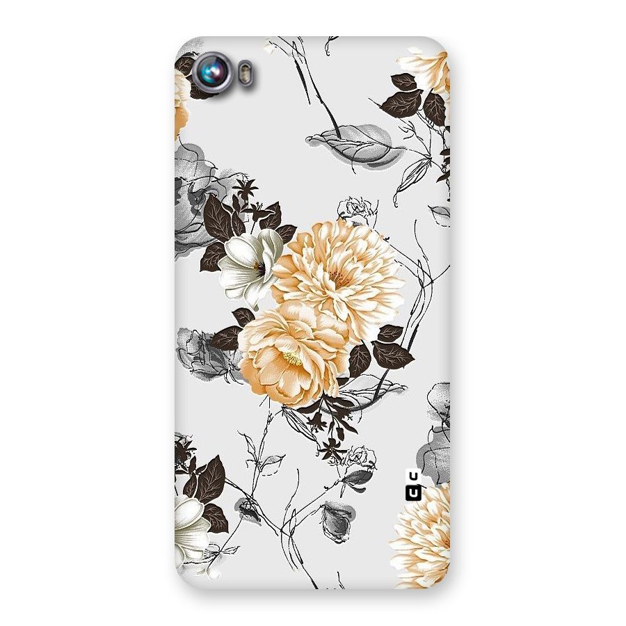 Yellow Floral Back Case for Micromax Canvas Fire 4 A107