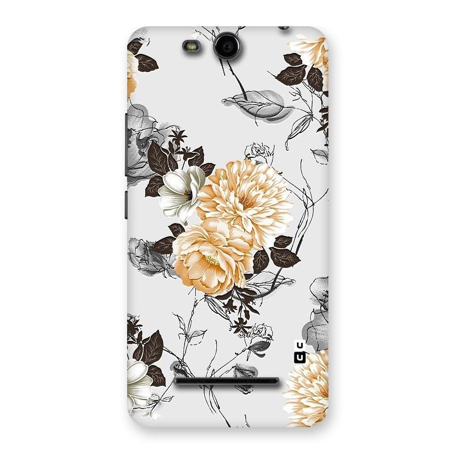 Yellow Floral Back Case for Micromax Canvas Juice 3 Q392