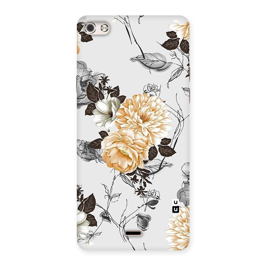 Yellow Floral Back Case for Micromax Canvas Silver 5