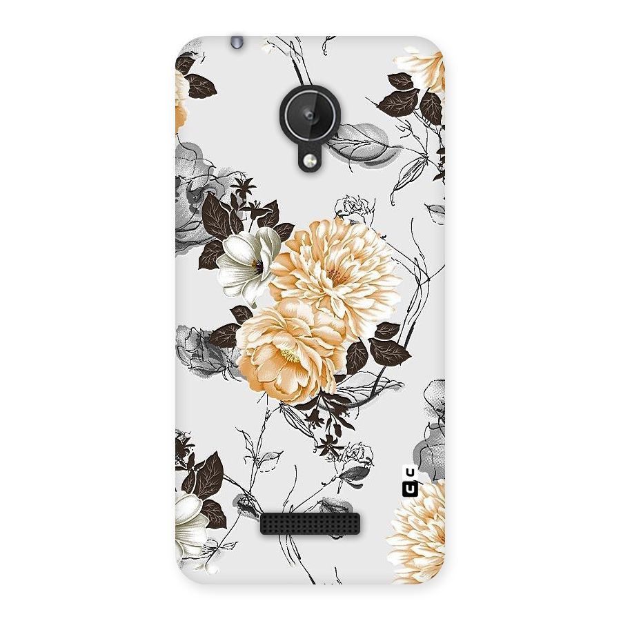 Yellow Floral Back Case for Micromax Canvas Spark Q380