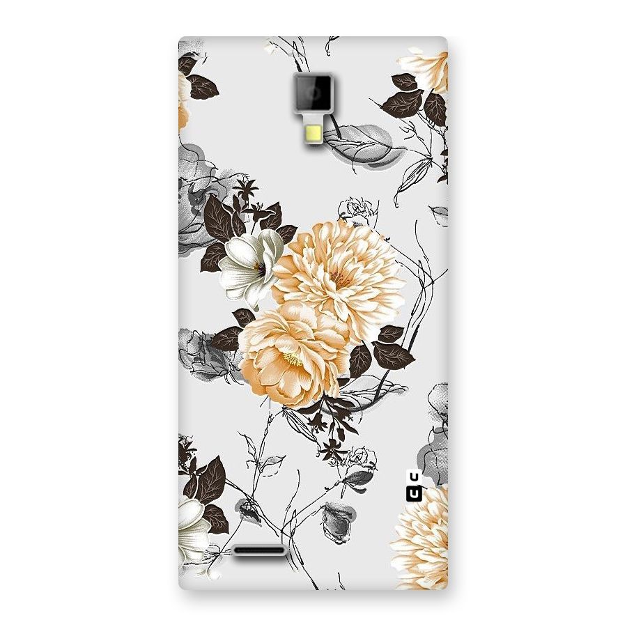 Yellow Floral Back Case for Micromax Canvas Xpress A99