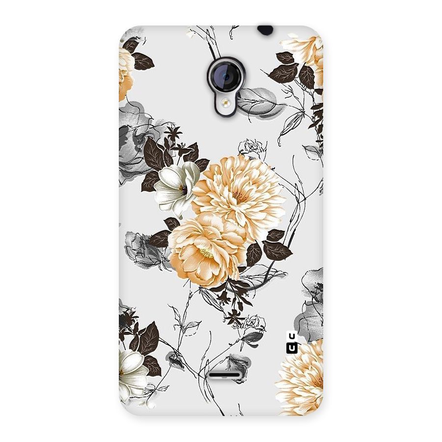 Yellow Floral Back Case for Micromax Unite 2 A106