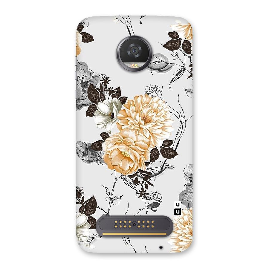 Yellow Floral Back Case for Moto Z2 Play
