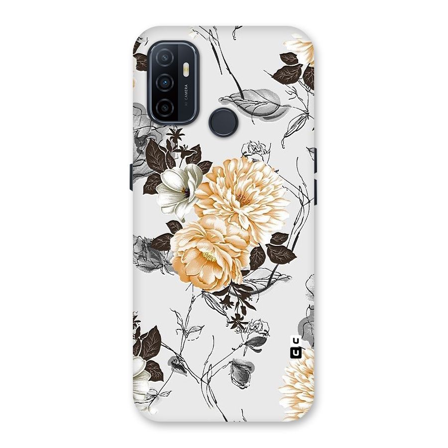Yellow Floral Back Case for Oppo A32