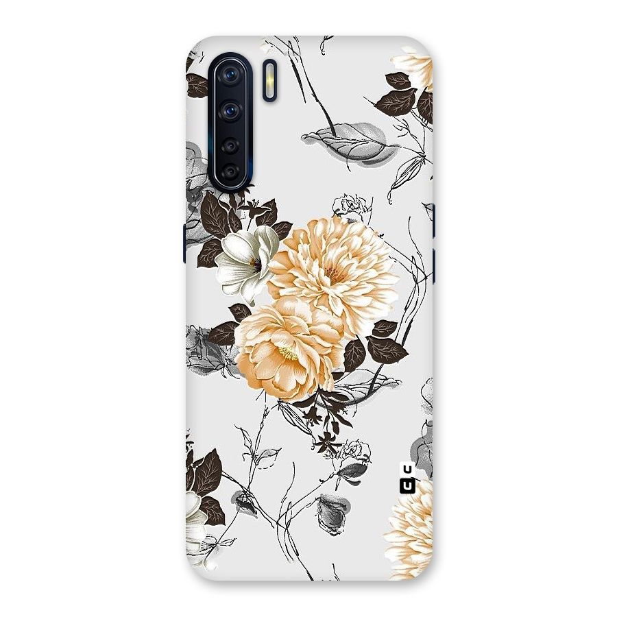 Yellow Floral Back Case for Oppo F15