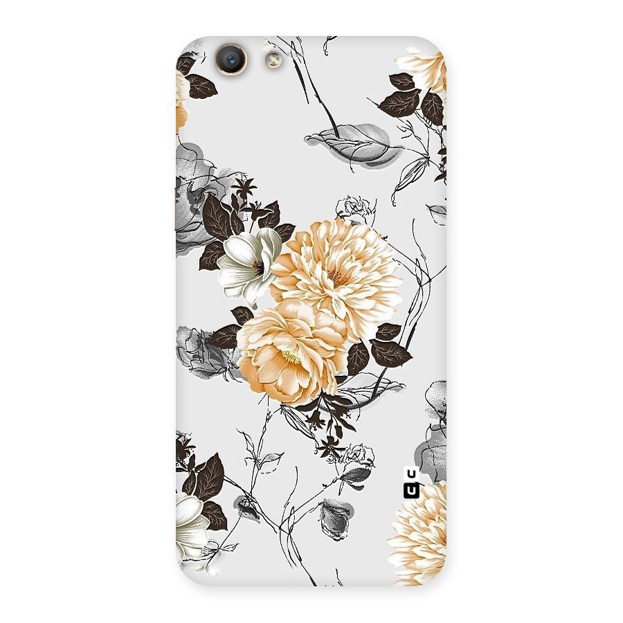 Yellow Floral Back Case for Oppo F1s
