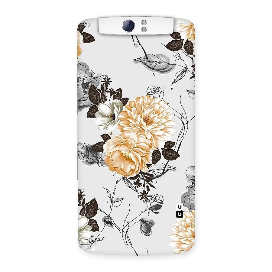 Yellow Floral Back Case for Oppo N1