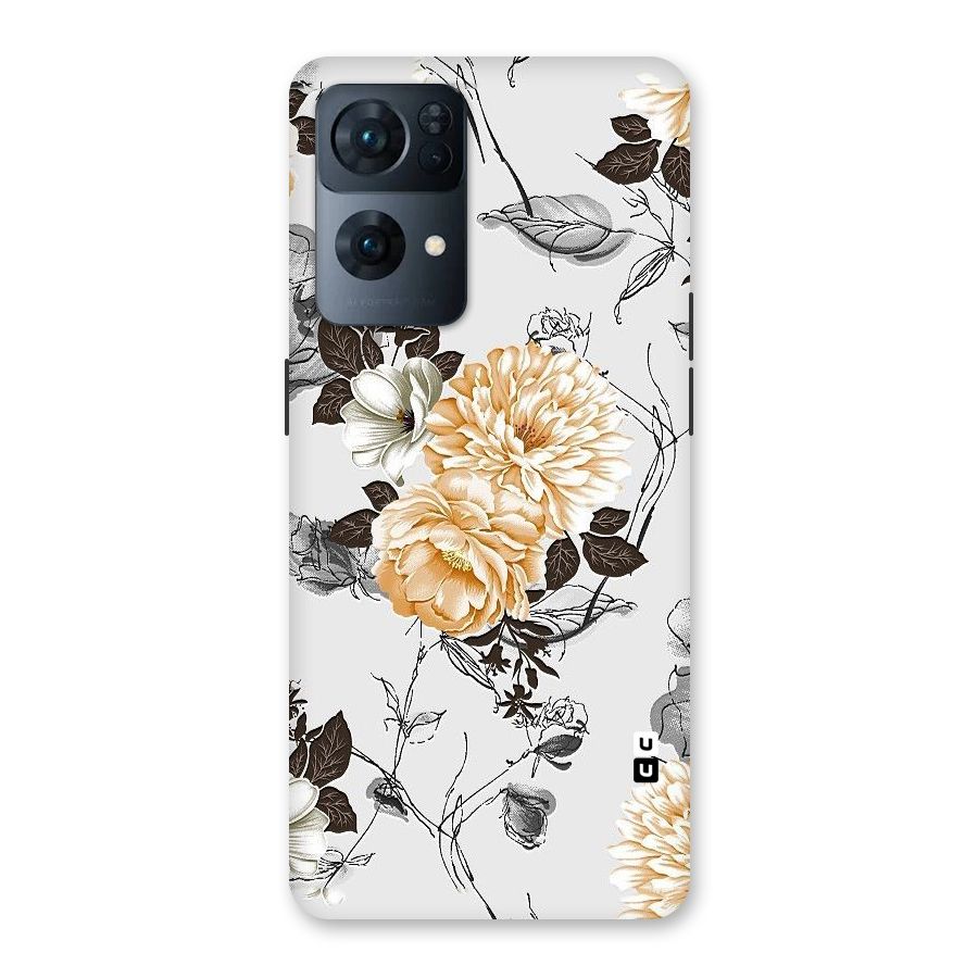 Yellow Floral Back Case for Oppo Reno7 Pro 5G