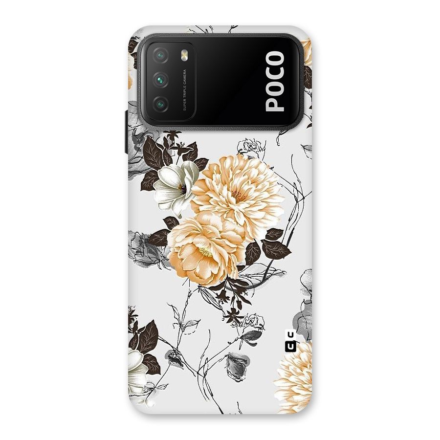 Yellow Floral Back Case for Poco M3