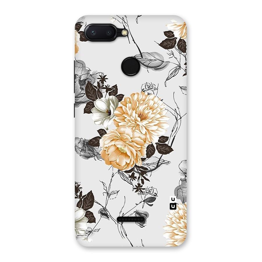 Yellow Floral Back Case for Redmi 6